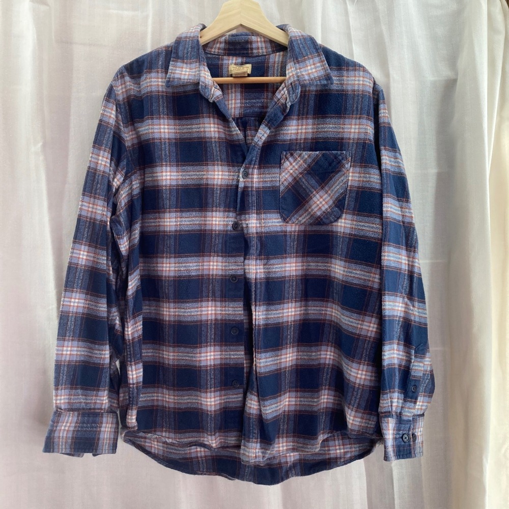 Telluride Mens XL‎ Flannel Shirt Plaid Long Sleeve Button Front Casual
